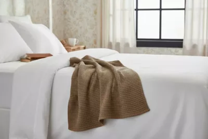 Brown Waffle Knit 50x60 Throw Blanket