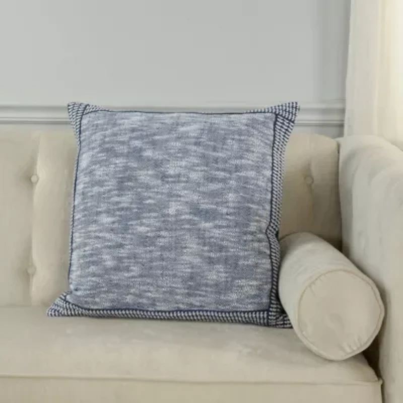 Blue Border 22x22 Pillow
