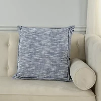 Blue Border 22x22 Pillow