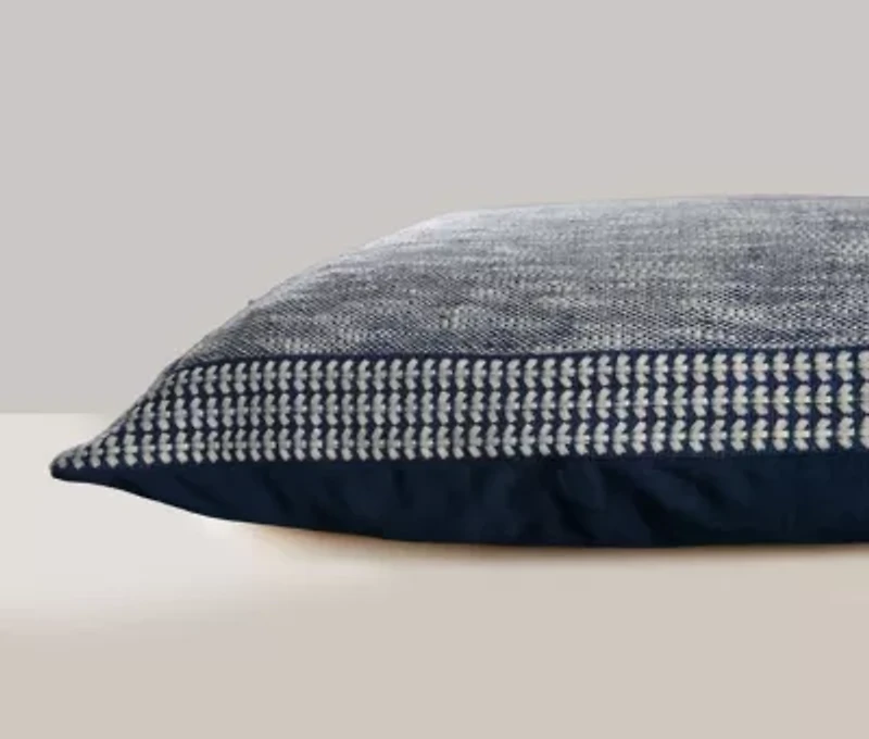 Blue Border 22x22 Pillow