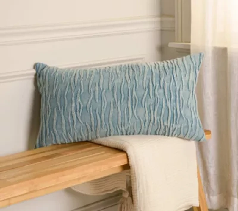 Blue Stone Washed 14x26 Pillow