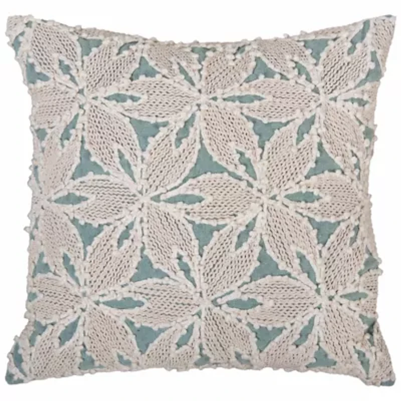 Aqua Petal 20x20 Pillow