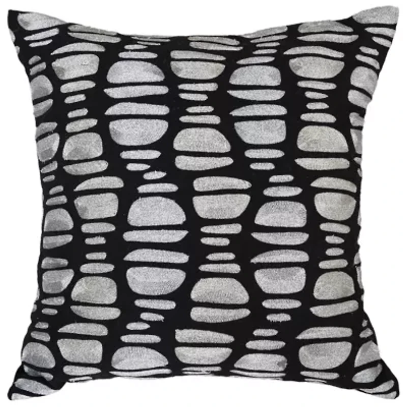 White Art Deco 18x18 Pillow