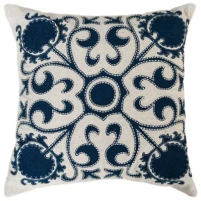 Green Embroidery 18x18 Pillow