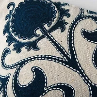 Green Embroidery 18x18 Pillow
