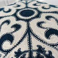 Green Embroidery 18x18 Pillow