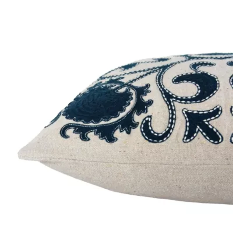 Green Embroidery 18x18 Pillow