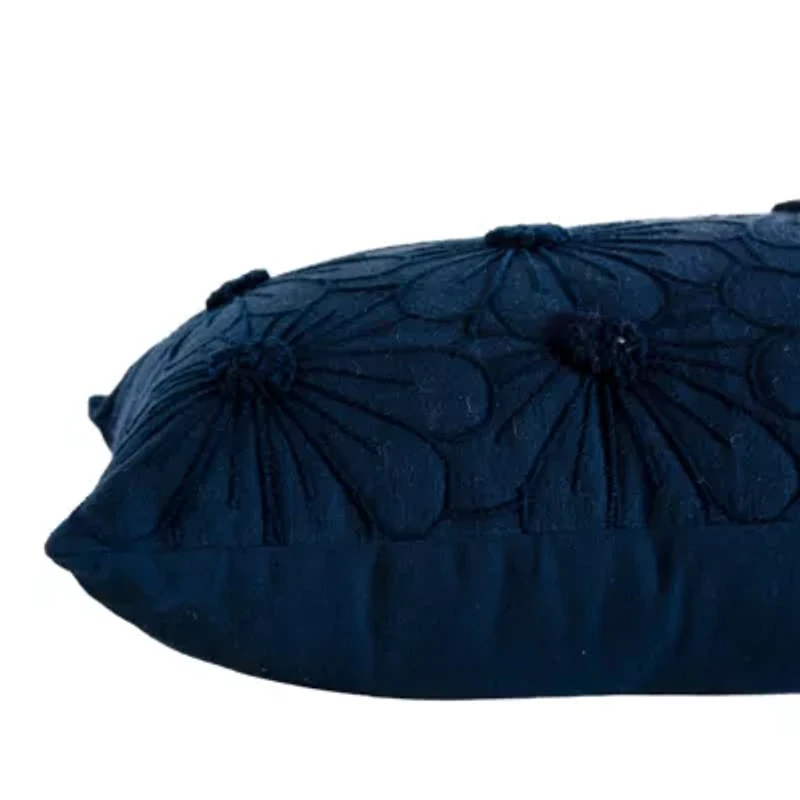 Navy Floral 14x26 Pillow