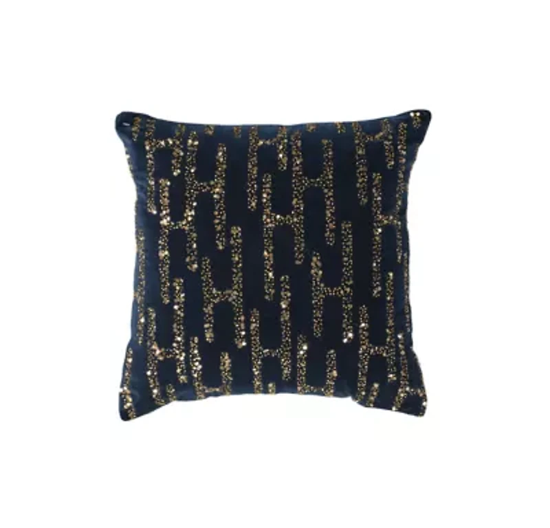 White/Gold Abstract 18x18 Pillow