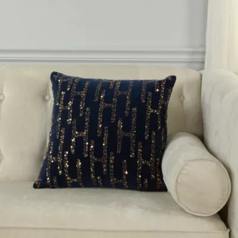 White/Gold Abstract 18x18 Pillow