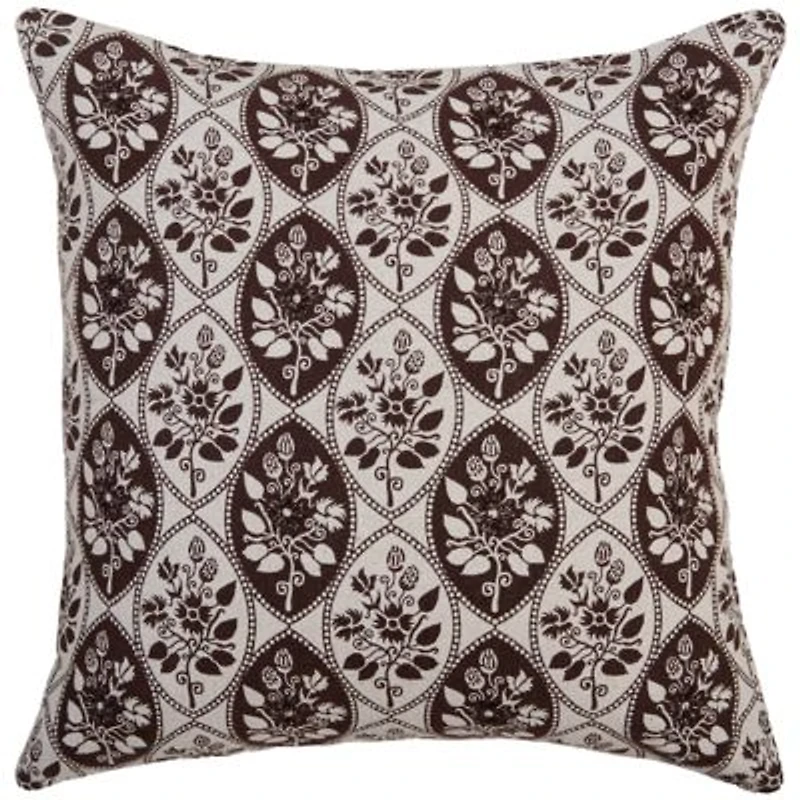 Brown Botanical Print 20x20 Pillow