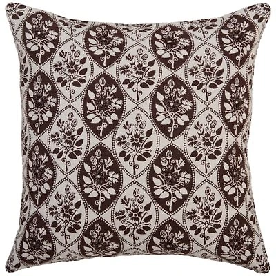 Brown Botanical Print 20x20 Pillow