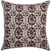 Brown Botanical Print 20x20 Pillow