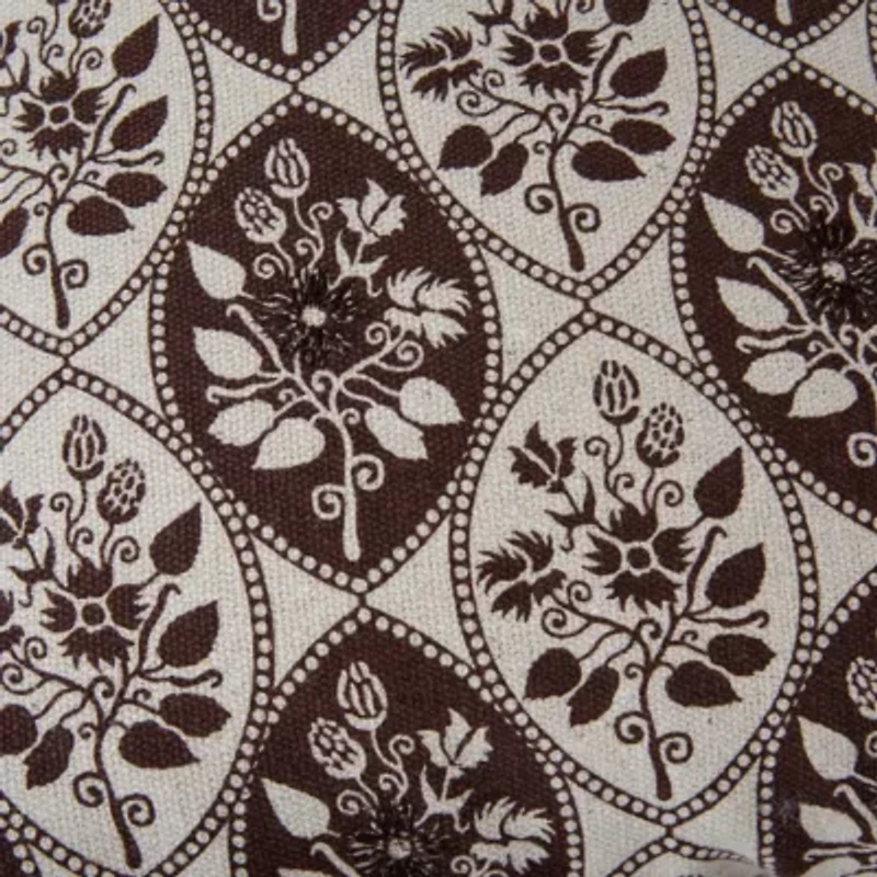 Brown Botanical Print 20x20 Pillow