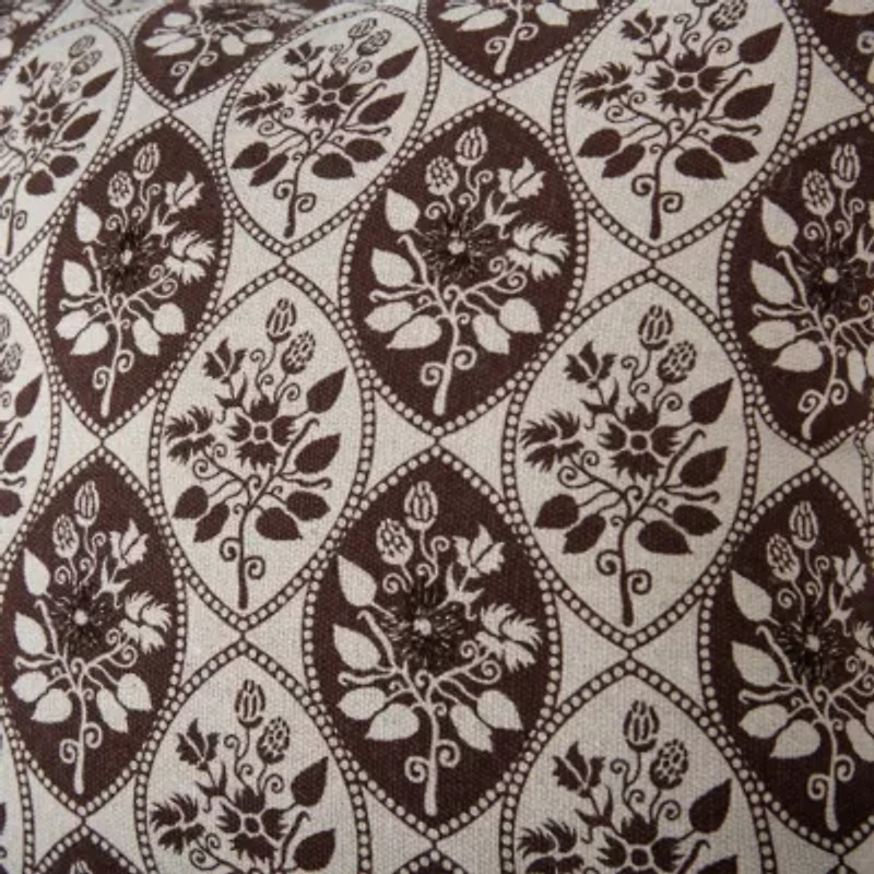 Brown Botanical Print 20x20 Pillow