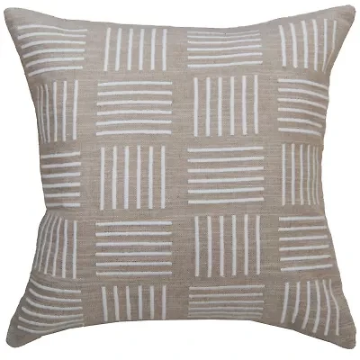 Geometric Natural/Ivory 20" X 20" Poly Filled Pillow