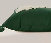 Green Knit Tree 18X18 Poly Filled Holiday Pillow