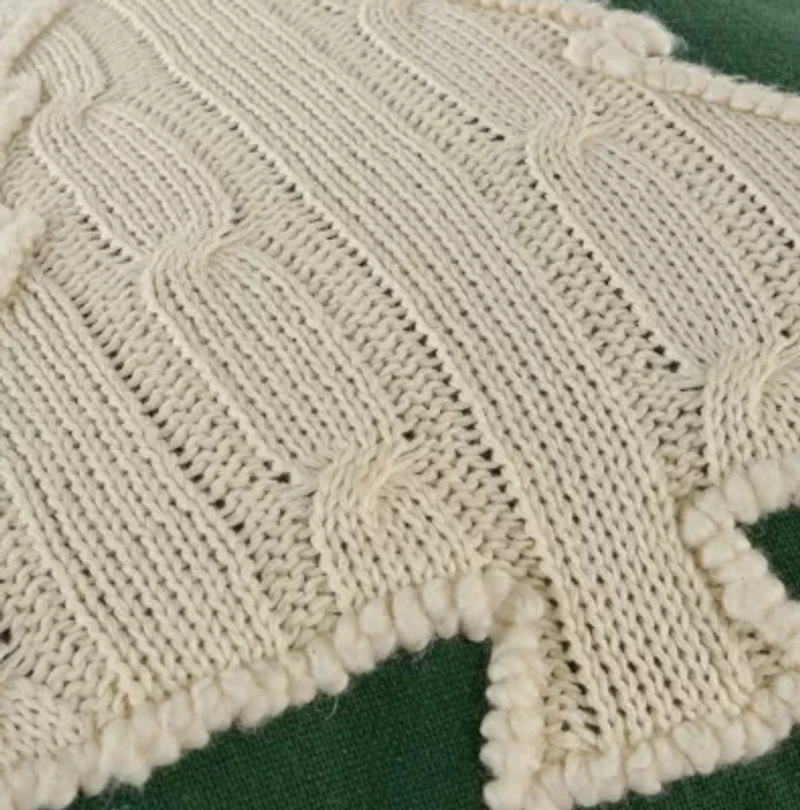 Green Knit Tree 18X18 Poly Filled Holiday Pillow