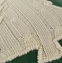 Green Knit Tree 18X18 Poly Filled Holiday Pillow