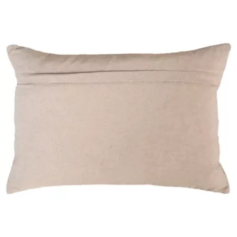 Beige Snowflakes 14X20 Poly Filled Holiday Pillow