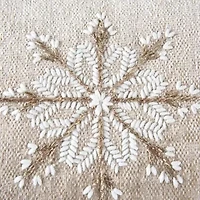 Beige Snowflakes 14X20 Poly Filled Holiday Pillow