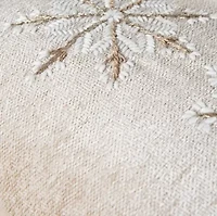 Beige Snowflakes 14X20 Poly Filled Holiday Pillow