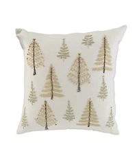 Winter Trees 18X18 Poly Filled Holiday Pillow