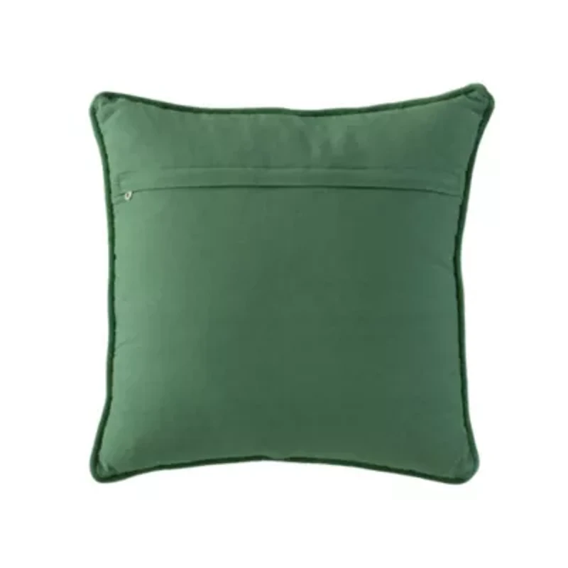 Green Floral Tree Motif 18X18 Poly Filled Holiday Pillow