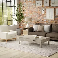 Neutral Snowflakes 20X20 Poly Filled Holiday Pillow