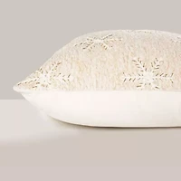 Neutral Snowflakes 20X20 Poly Filled Holiday Pillow
