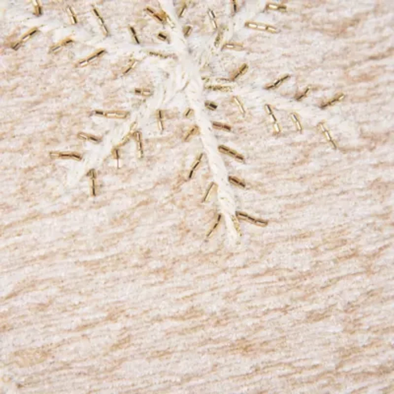 Neutral Snowflakes 20X20 Poly Filled Holiday Pillow