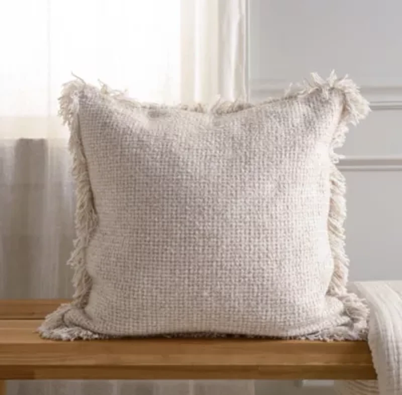 Ivory Fringe 20x20 Pillow