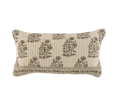 Cream Block Print 14x26 Pillow