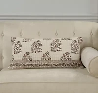 Cream Block Print 14x26 Pillow