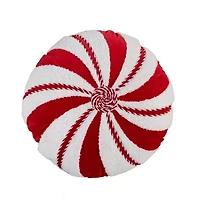 Red Peppermint 16X16 Poly Filled Holiday Pillow