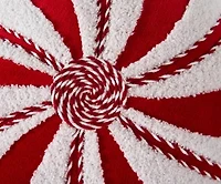 Red Peppermint 16X16 Poly Filled Holiday Pillow