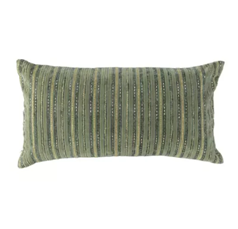 Green Stripe 14x26 Pillow