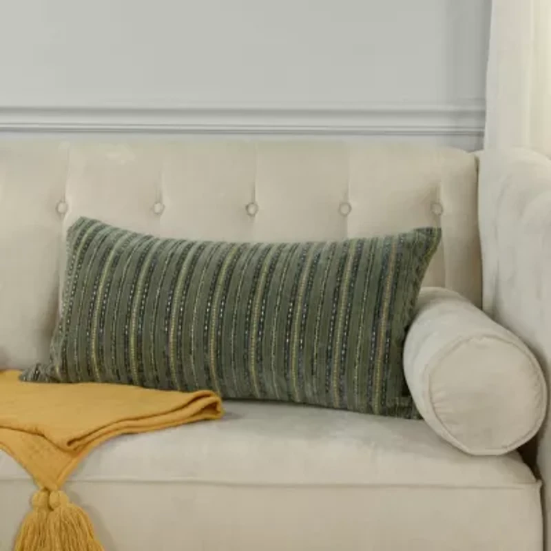 Green Stripe 14x26 Pillow
