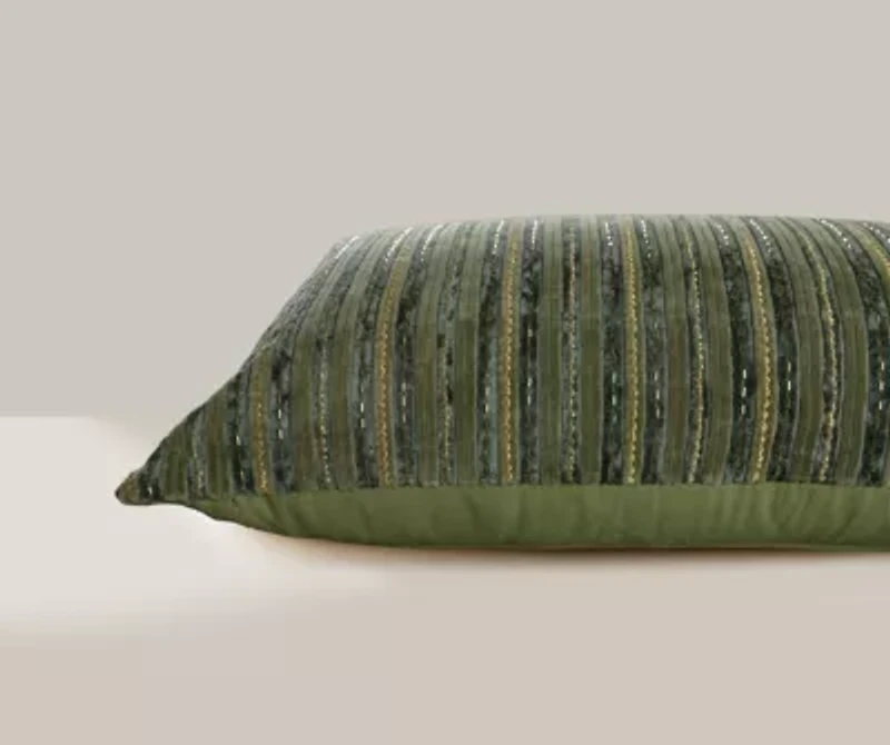 Green Stripe 14x26 Pillow