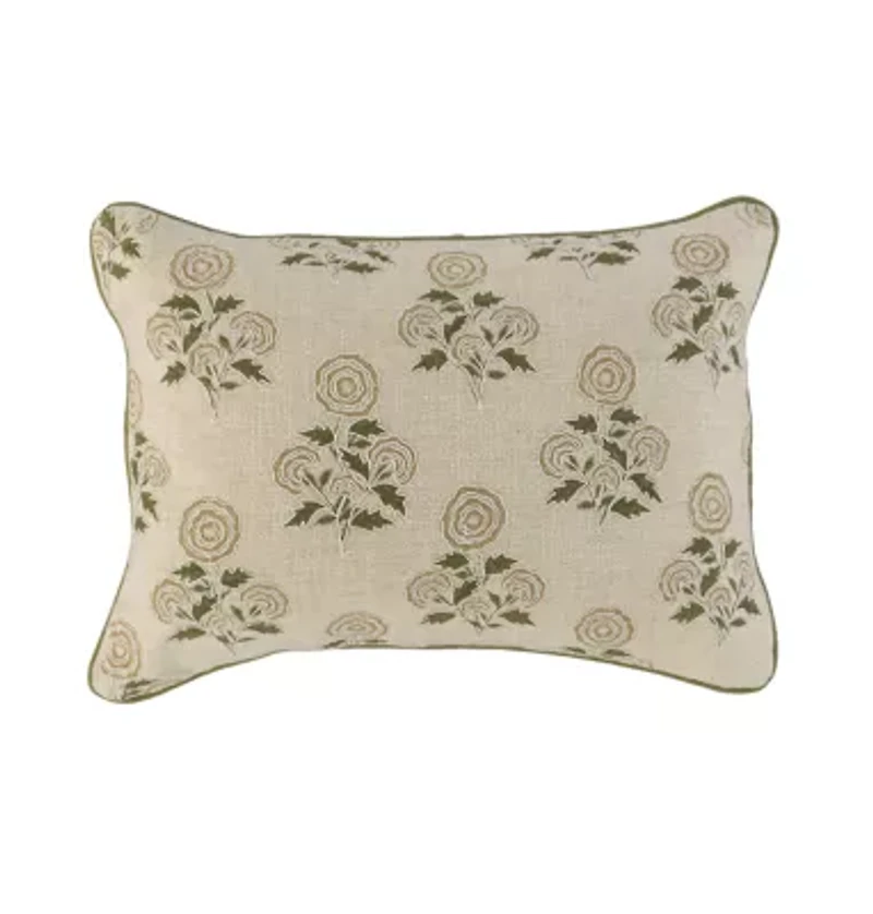 Ivory Dainty Floral 14x20 Pillow