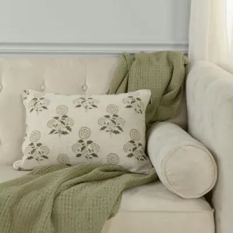 Ivory Dainty Floral 14x20 Pillow