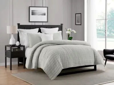 3-Piece Enzyme Washed Crinkle Quilt Set