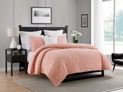 3-Piece Enzyme Washed Crinkle Quilt Set
