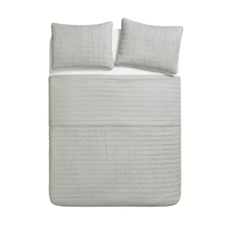 3-Piece Enzyme Washed Crinkle Quilt Set