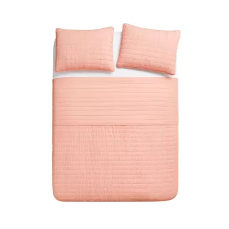 3-Piece Enzyme Washed Crinkle Quilt Set