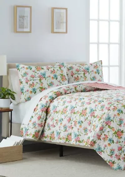Pink Garden Quilt Set