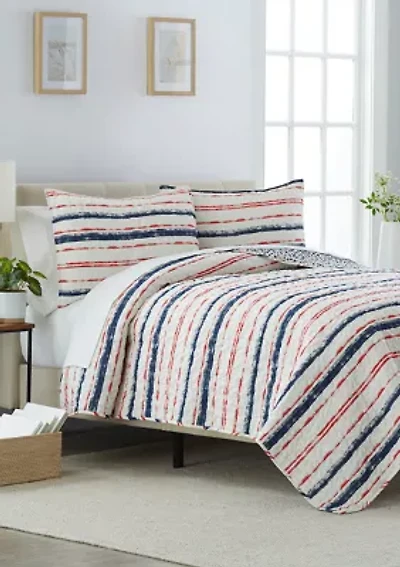 Red Dry Brush Quilt Set