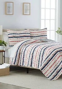 Red Dry Brush Quilt Set