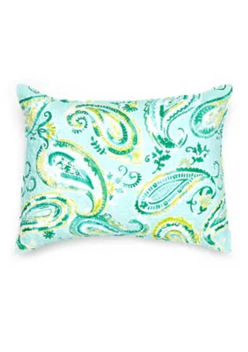 Aqua Paisley Pillow