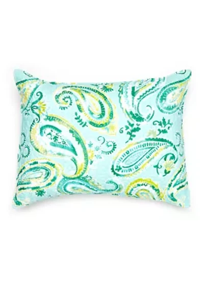 Aqua Paisley Pillow